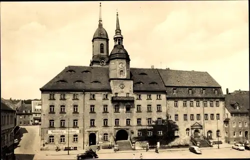 Ak Roßwein in Sachsen, Rathaus, Städtische Bücherei