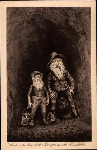 Ak Uftrungen Südharz, Höhle Heimkehle, die zwei Zwerge