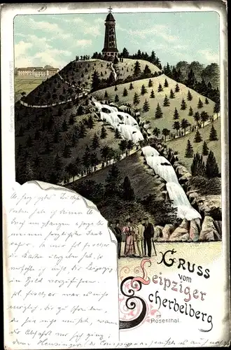 Litho Leipzig in Sachsen, Scherbelberg, Aussichtsturm, Rosental