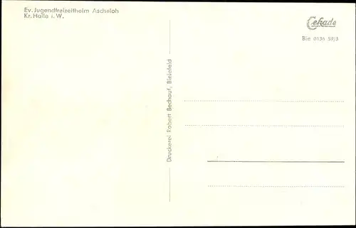 Künstler Ak Ascheloh Halle Westfalen, Ev. Jugendfreizeitheim