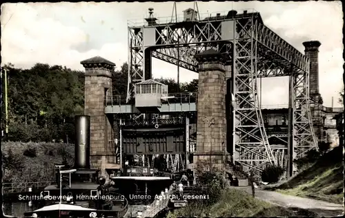 Ak Oberwiese Waltrop Ruhrgebiet, Schiffshebewerk Henrichenburg, untere Ansicht, gesenkt