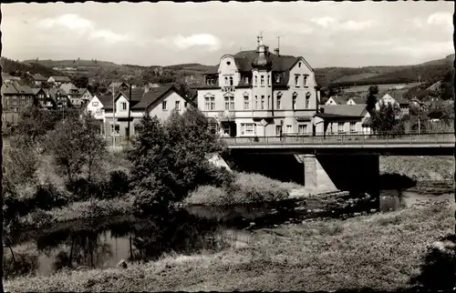 Ak Kirchen an der Sieg, Hotel Deppert, Brücke