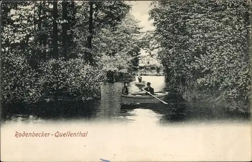 Ak Hamburg Wandsbek Bergstedt, Rodenbeker Quellental, Ruderboot