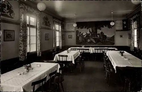 Ak Haslach im Kinzigtal Schwarzwald, Gasthaus Zur Kanone, Speiseraum