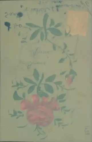 Zelluloid Ak Glückwunsch Neujahr, Blühende Rose