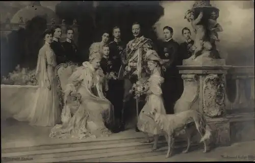 Künstler Ak Keller, Ferdinand, Deutsches Kaiserhaus unter Kaiser Wilhelm II., Windhund