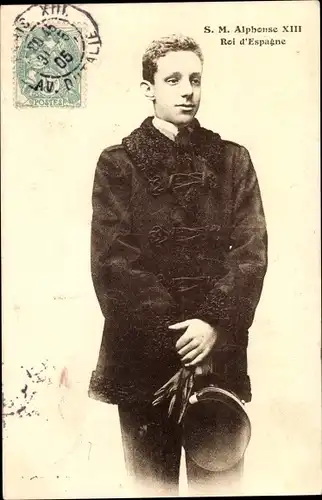 Ak Alfonso XIII, König Alfons XIII. von Spanien, Portrait