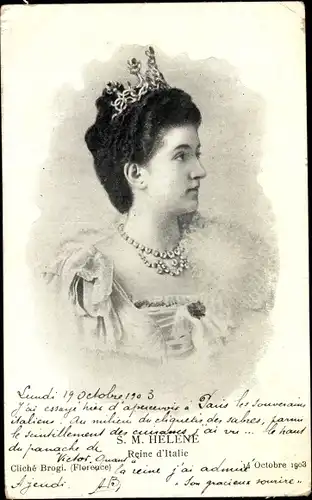 Ak Elena von Montenegro, Königin von Italien, Portrait 1903