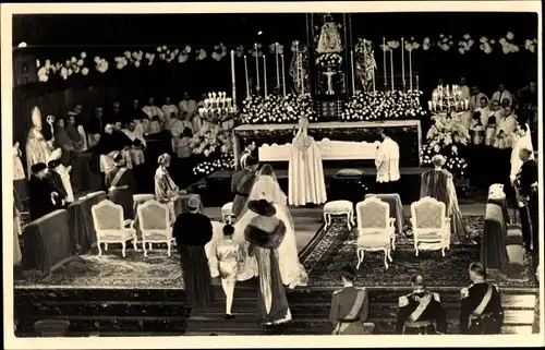 Ak Erbgroßherzog Jean von Luxemburg und Prinzessin Josephine Charlotte, Hochzeit, 9. April 1953