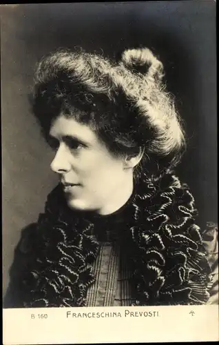 Ak Schauspielerin Franceschina Prevosti, Seitenportrait