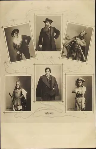 Passepartout Ak Schauspieler Adalbert Matkowsky, Portraits seiner Rollen