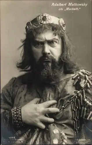 Ak Schauspieler Adalbert Matkowsky als Macbeth