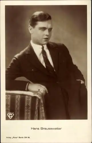Ak Schauspieler Hans Brausewetter, Portrait, Ross Verlag 1051/2