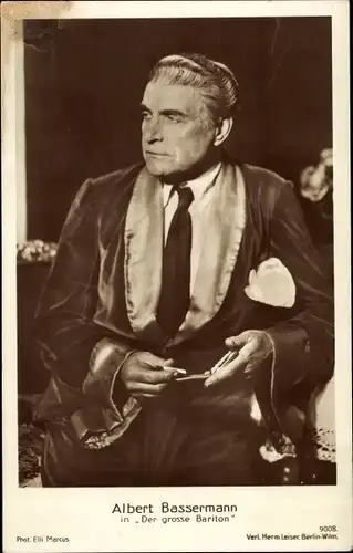 Ak Schauspieler Albert Bassermann in Der grosse Bariton