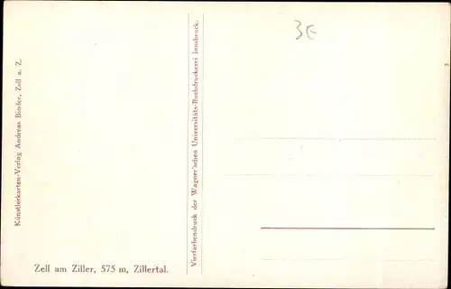 Künstler Ak Zell am Ziller in Tirol, Totalansicht, Zillertal