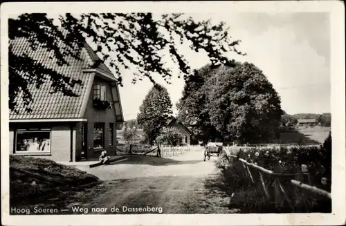 Ak Hoog Soeren Gelderland Niederlande, Weg naar de Dassenberg