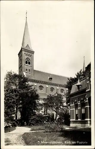 Ak Meerveldhoven Veldhoven Nordbrabant, Kerk en Pastorie