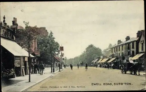 Ak Surbiton Kingston London England, Ewell Road