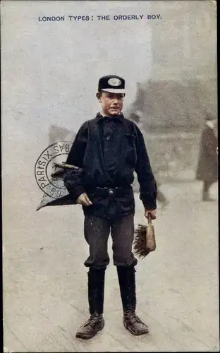 Ak London Types, The Orderly Boy, Straßenfeger