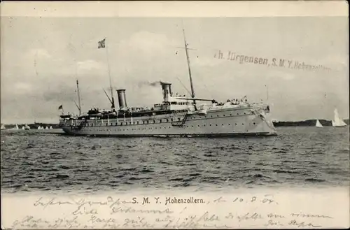 Ak Deutsches Kriegsschiff, SMS Hohenzollern, Kaiseryacht