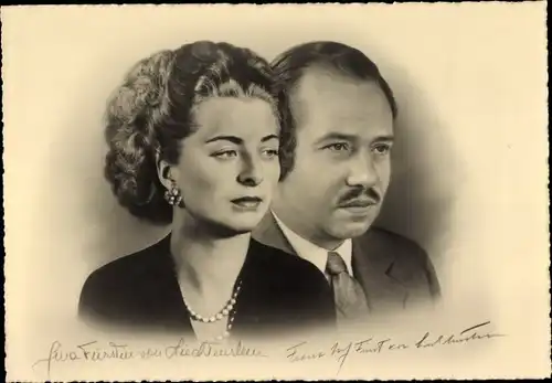 Ak Franz Josef II, Gina Fürstin von und zu Liechtenstein, Portrait