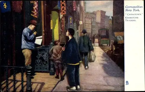 Ak Chinatown New York City USA, Cosmopolitan New York, Kerbstone Traders