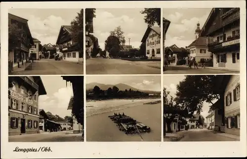 Ak Lenggries in Oberbayern, Ortsansichten, Straßen, Gasthaus