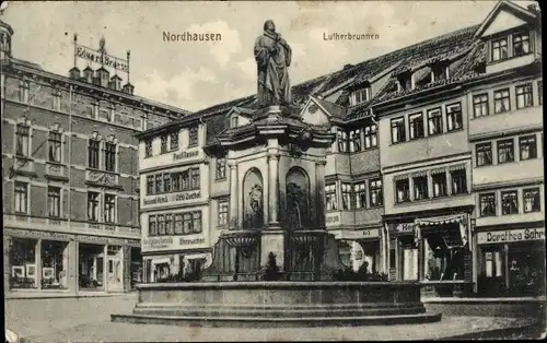 Ak Nordhausen am Harz, Lutherbrunnen