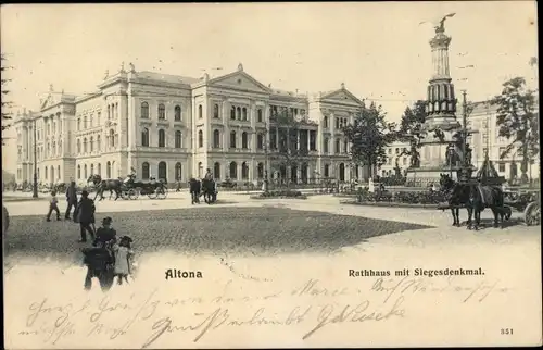 Ak Hamburg Altona, Rathaus, Siegesdenkmal