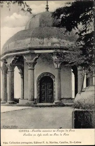 Ak Sintra Cintra Portugal, Pavillon en style arabe au Parc de Pena