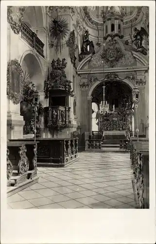 Ak Luže Lusche Region Pardubitz, Vnitrek chramu P. Marie na Chlumku