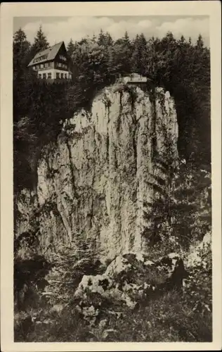 Ak Vilémovice u Macochy Südmähren, Macocha, Stiefmutterschlucht, Chata KCT