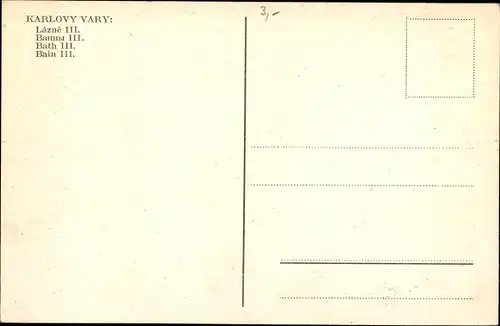 Ak Karlovy Vary Karlsbad Stadt, Bain III
