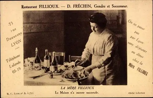 Ak Lyon Rhône, Restaurant Fillioux, Mère Fillioux