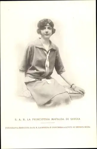 Ak Principessa Mafalda di Savoia, Italienisches Königshaus