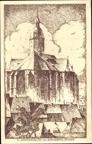 Künstler Ak Wittig Friesen, Hans, Annaberg Buchholz Erzgebirge, St. Annenkirche