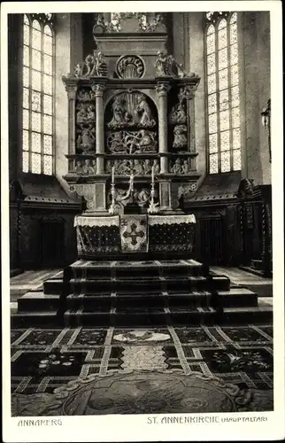 Ak Annaberg Buchholz Erzgebirge, Sankt Annenkirche, Hauptaltar