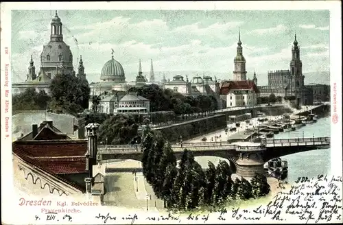 Ak Dresden Altstadt, Königliches Belvedere, Frauenkirche