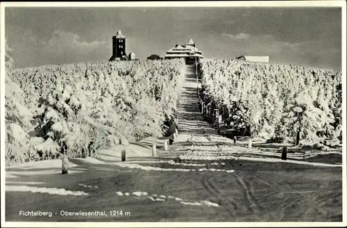 Ak Oberwiesenthal im Erzgebirge, Fichtelberg, Winter