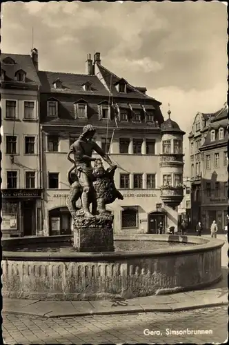 Ak Gera in Thüringen, Simsonsbrunnen