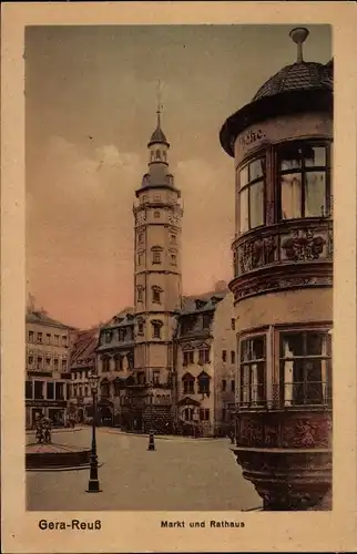 Ak Gera in Thüringen, Markt und Rathaus