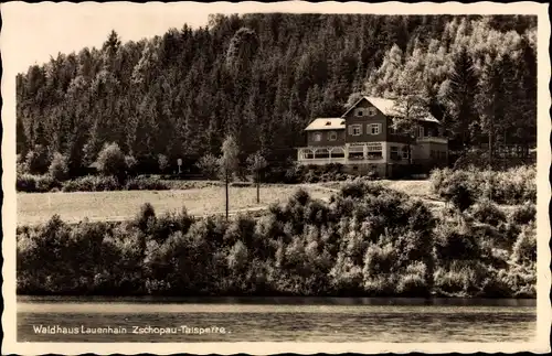 Ak Lauenhain Mittweida in Sachsen, Waldhaus Lauenhain an der Zschopau Talsperre, Inh. A. Kitzing