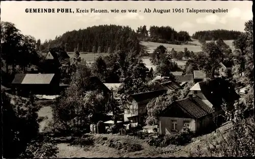 Ak Pöhl Vogtland, Teilansicht vor Bau der Talsperre 1961