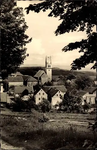 Ak Schönberg am Kapellenberg Bad Brambach im Vogtland, Blick auf den Ort, Kirche