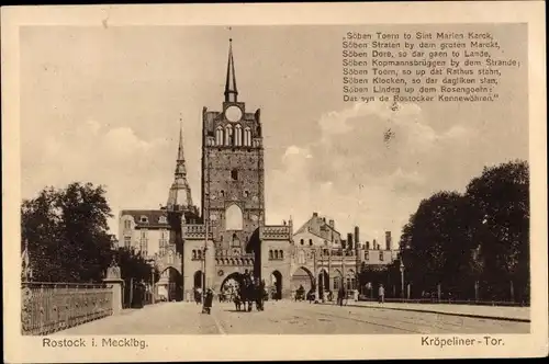 Ak Rostock in Mecklenburg, Kröpeliner Tor
