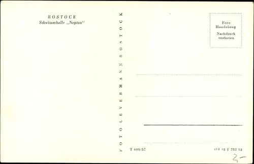 Ak Rostock, Schwimmhalle Neptun, Treppe, Eingang, Auto