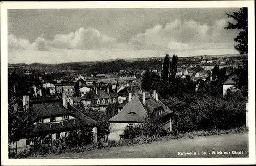 Ak Roßwein in Sachsen, Blick zur Stadt