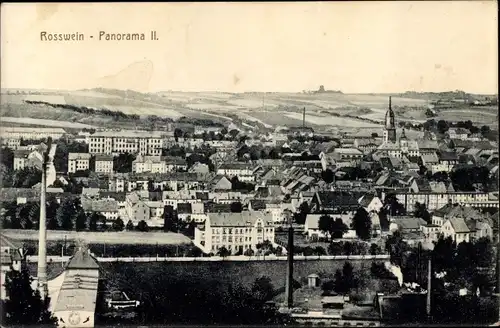 Ak Roßwein in Sachsen, Blick über die Fabrik zur Stadt