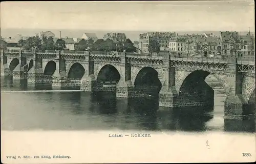Ak Lützel Koblenz am Rhein, Brücke