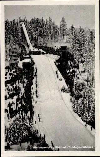 Ak Oberhof im Thüringer Wald,  Thüringenschanze, Skispringen